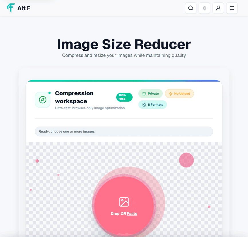 The AltFTool Image tools running in a browser