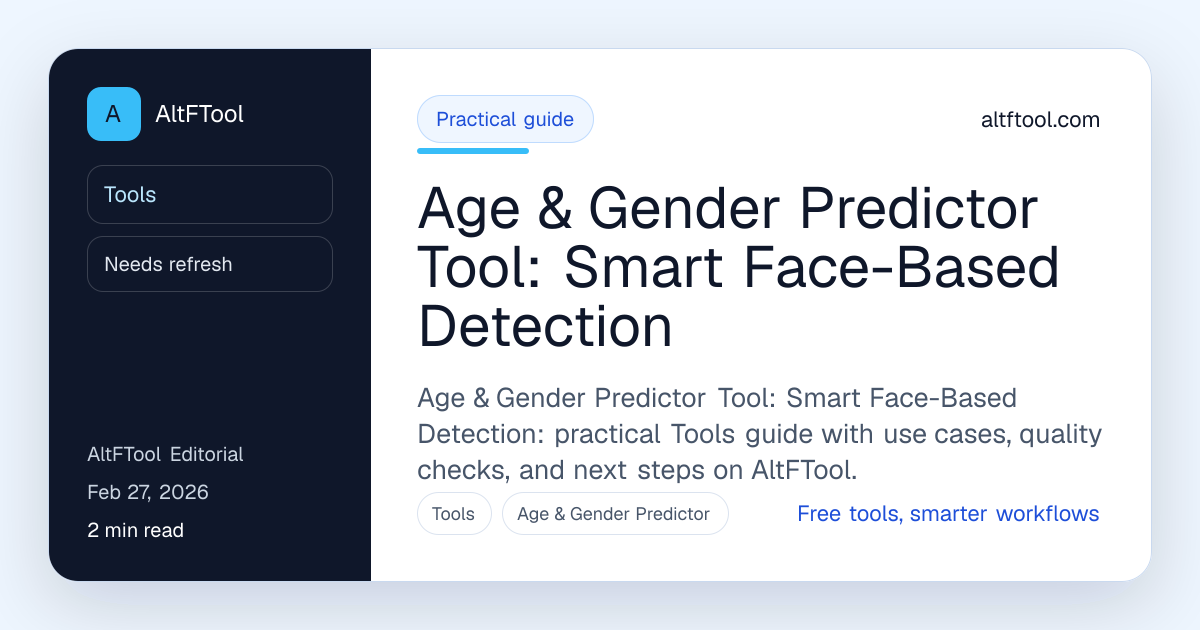 Age & Gender Predictor Tool: Smart Face-Based | AltFTool
