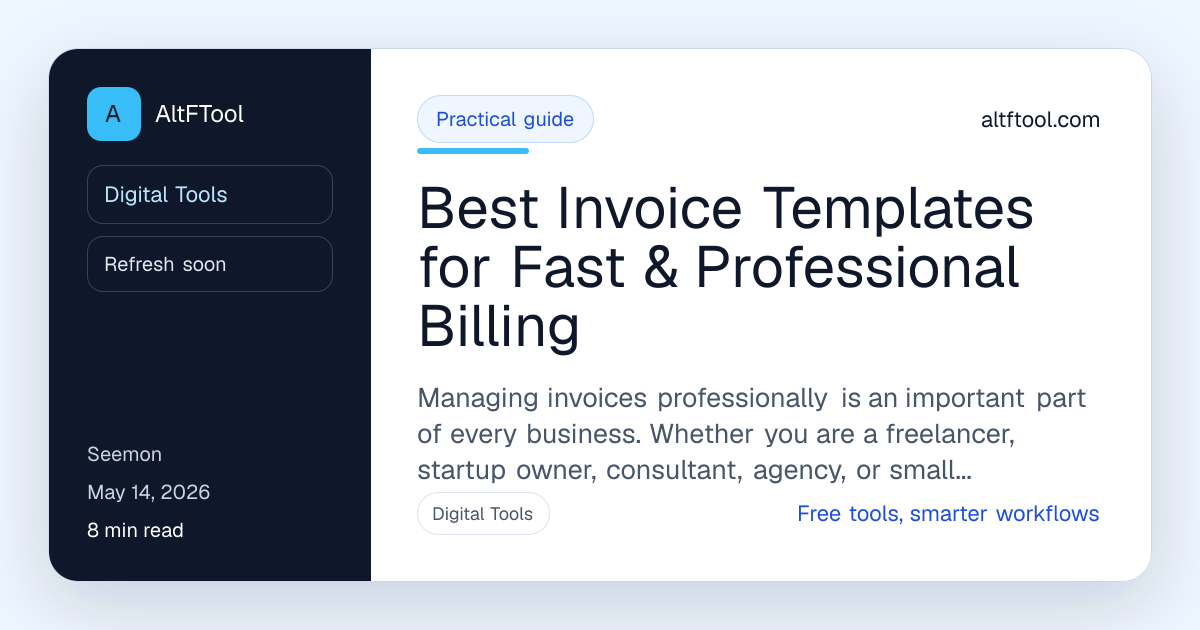 Best Invoice Templates for Fast & Professional Billing