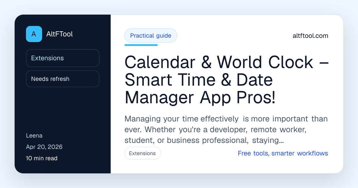 Calendar & World Clock – Smart Time & Date Manager App Pros!