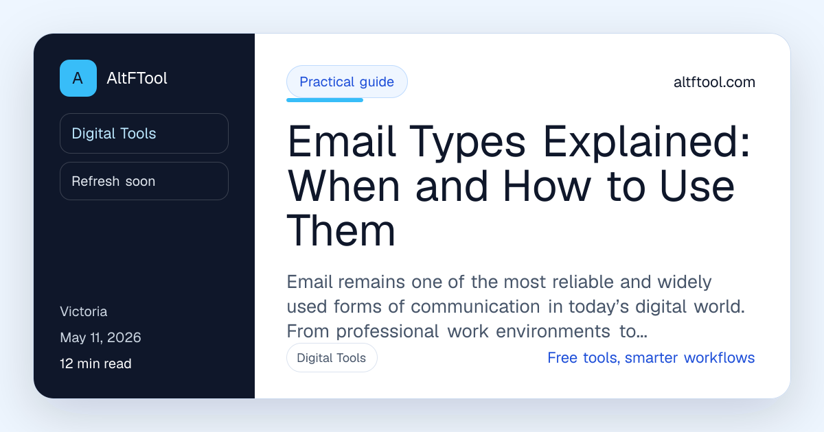 Email Types Explained : When and How to Use Them | AltFTool