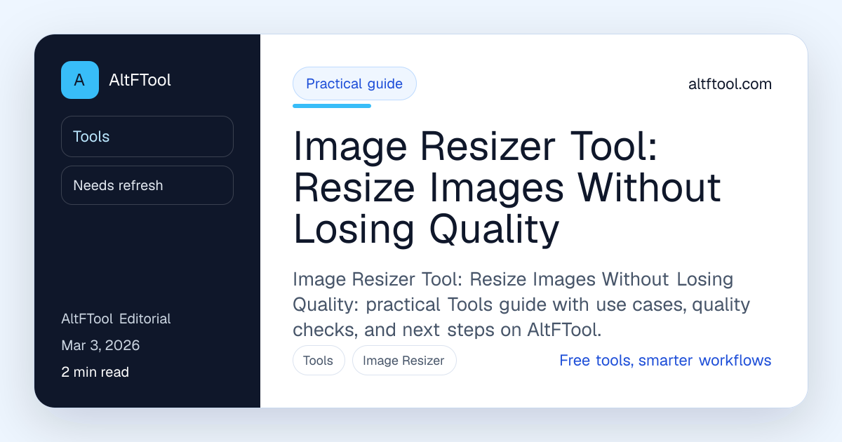 Image Resizer Tool: Resize Images Without Losing | AltFTool
