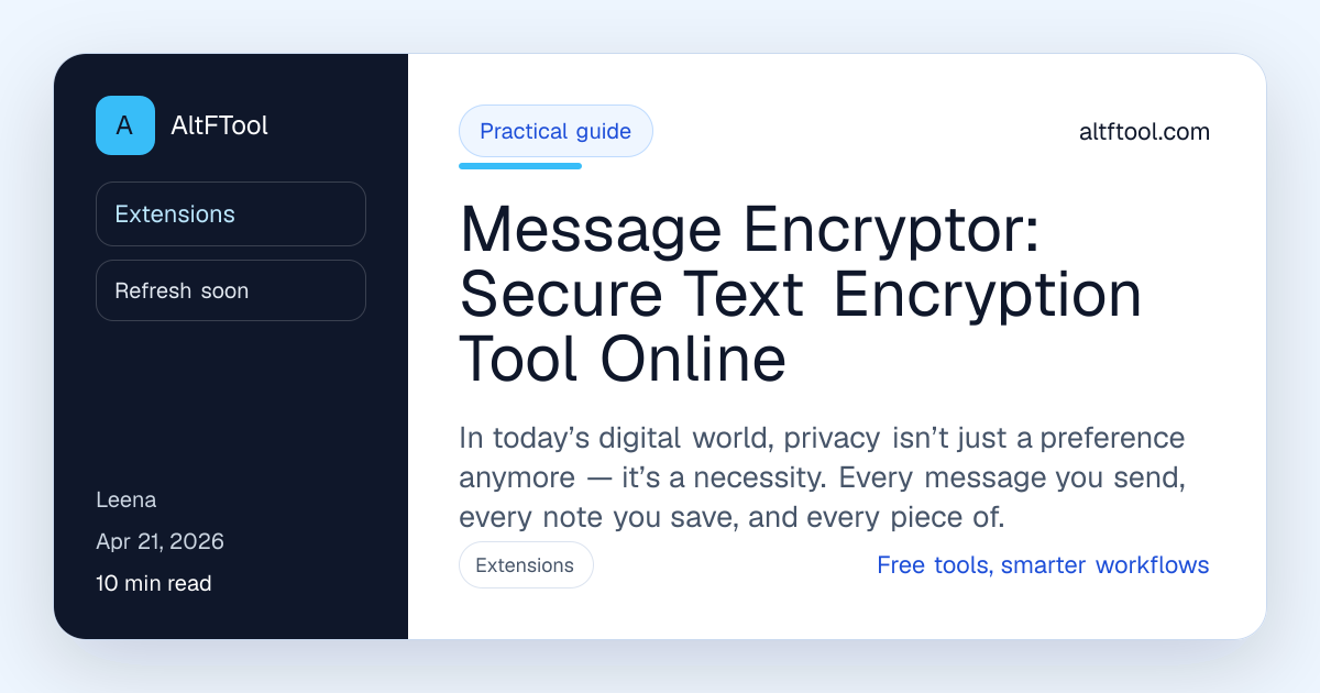 Message Encryptor: Secure Text Encryption Tool Online