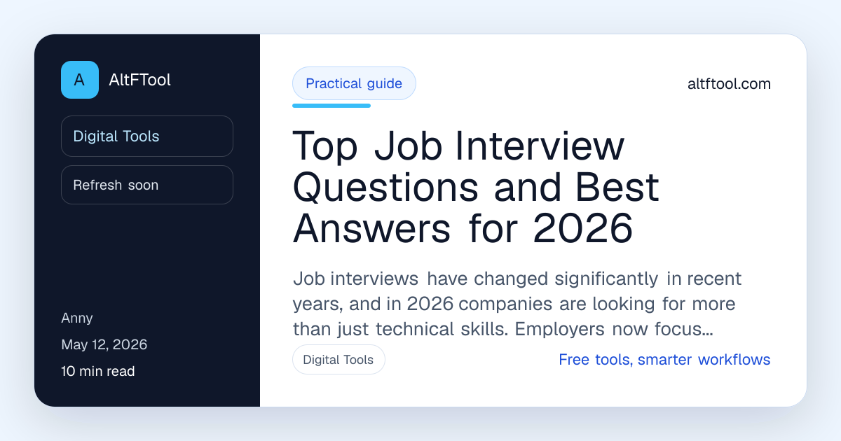 Top Job Interview Questions and Best Answers for 2026