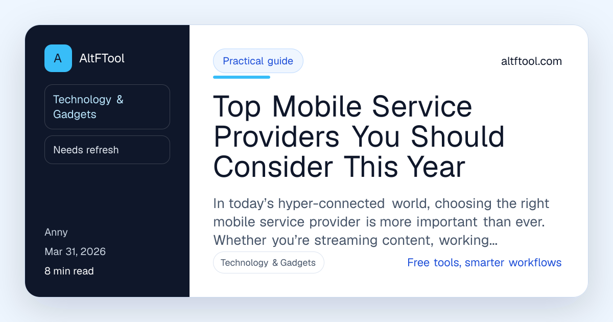 Top Mobile Service Providers You Should Consider This Year