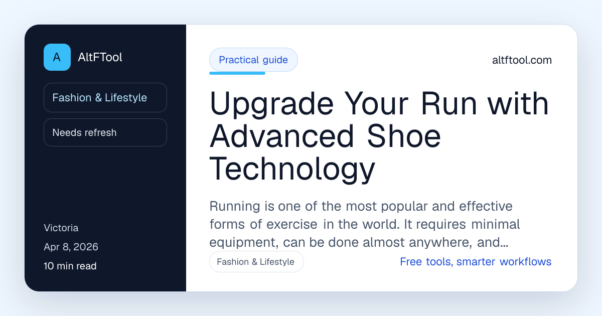 Upgrade Your Run with Advanced Running Shoe Technology